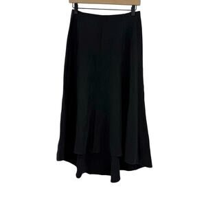 M.M Lafleur Black A-Line Midi Skirt Sz 2 Black